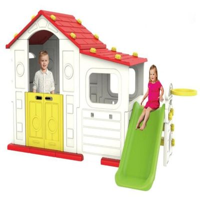 MYTS Indoor playhouse with slide & activity area for kids red